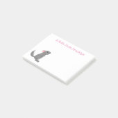 かわいい灰色のチンチラ漫画イラストレーション ポストイット (アングル)