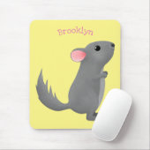 かわいい灰色のチンチラ漫画イラストレーション マウスパッド (マウス)