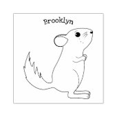 かわいい灰色のチンチラ漫画イラストレーション ラバースタンプ (インプリント)