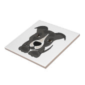 かわいい灰色のピットブルの小犬 タイル (側面)