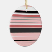 かわいい灰色のピンクストライプ色 セラミックオーナメント (右)
