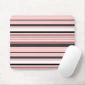 かわいい灰色のピンクストライプ色 マウスパッド (マウス)