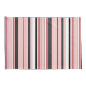 かわいい灰色のピンクストライプ色 枕カバー (裏面-右)