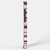 かわいい灰色のピンクストライプ色 SAMSUNG GALAXYケース (右側面)