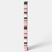 かわいい灰色のピンクストライプ色 SAMSUNG GALAXYケース (左側面)