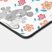 かわいい灰色のマウスの母親と2つのベビー デスクマット (コーナー)