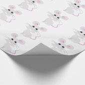 かわいい灰色のマウス ラッピングペーパー (角)