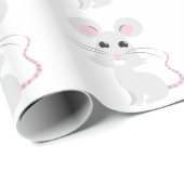 かわいい灰色のマウス ラッピングペーパー (ロールコーナー)