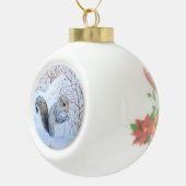 かわいい灰色のリス雪のシーン野生動物のクリスマス セラミックボールオーナメント (右)
