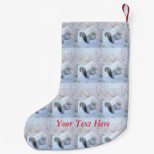 かわいい灰色のリス雪のシーン野生動物 スモールクリスマスストッキング (裏面)