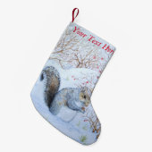 かわいい灰色のリス雪のシーン野生動物 スモールクリスマスストッキング (正面 (吊り時))