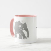 かわいい灰色のヴィンテージ象の花嫁 マグカップ (正面左)