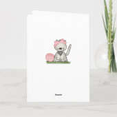 かわいい灰色の子ネコ、バスケットおよび卵のハッピーイースター猫 シーズンカード (裏面)