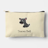 かわいい灰色の小さなロバのクリーム アクセサリーポーチ (正面)