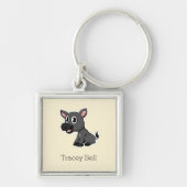 かわいい灰色の小さなロバのクリーム キーホルダー (正面)