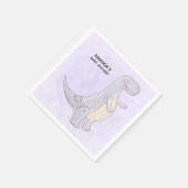 かわいい灰色の恐竜のおもちゃ水彩赤ちゃんシャワー スタンダードカクテルナプキン (角)