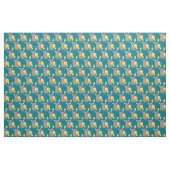 かわいい灰色の漫画のマウスの暗いターコイズ生地 ファブリック (ヤード)