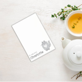 かわいい灰色の漫画猫の名前 ポストイット