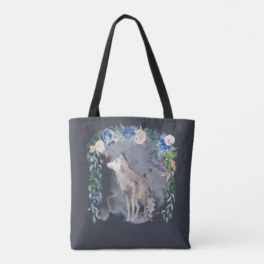 かわいい灰色の狼の恋人 トートバッグ (裏面)