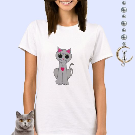かわいい灰色の猫 Tシャツ