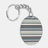 かわいい灰色の白ストライプ色 キーホルダー (正面左)