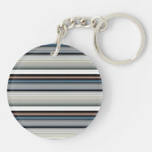 かわいい灰色の白ストライプ色 キーホルダー (裏面)