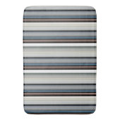 かわいい灰色の白ストライプ色 バスマット (正面縦)