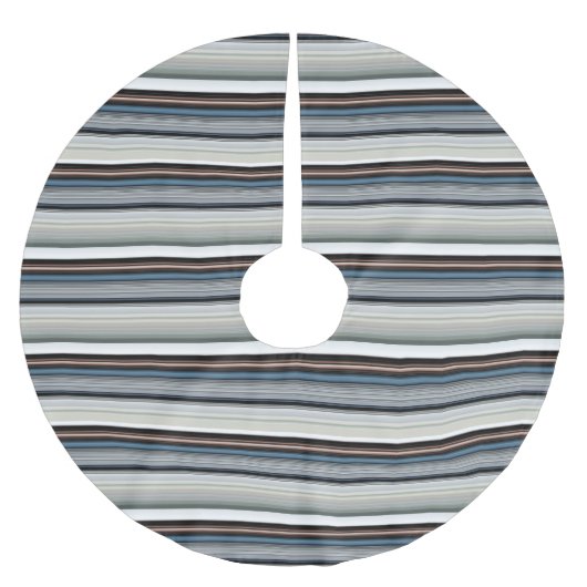 かわいい灰色の白ストライプ色 ブラッシュドポリエステルツリースカート (正面)