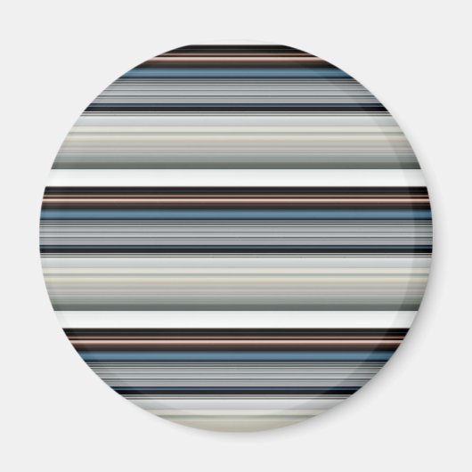 かわいい灰色の白ストライプ色 マグネット (正面)