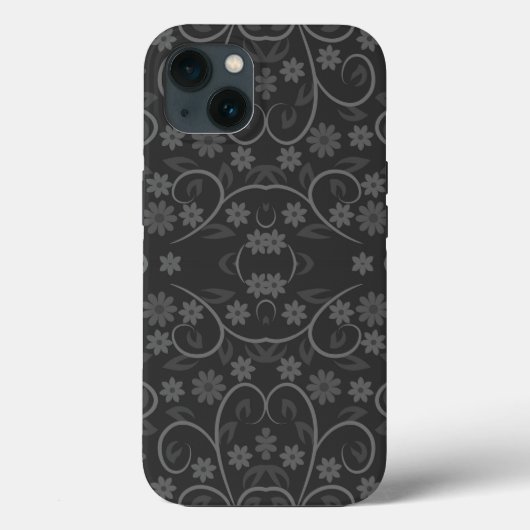 かわいい灰色の花のパターン装飾用クッション Case-Mate iPhoneケース (裏面)