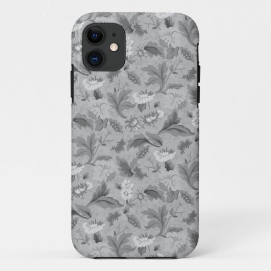 かわいい灰色の花柄 Case-Mate iPhoneケース (裏面)