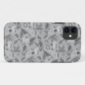 かわいい灰色の花柄 Case-Mate iPhoneケース (裏面(横))