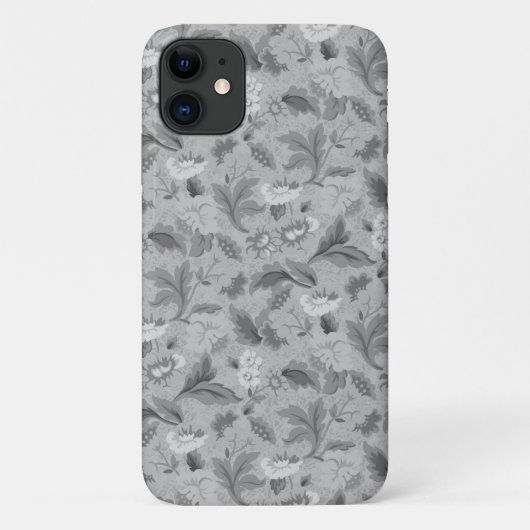 かわいい灰色の花柄 Case-Mate iPhoneケース (裏面)