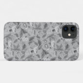 かわいい灰色の花柄 Case-Mate iPhoneケース (裏面(横))