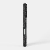 かわいい灰色の花柄 iPhone 16ケース (右側面)