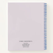 かわいい灰色の象のスピーチバブル ソフトパープルの子供用ノートブック ノートブック (裏面)