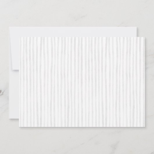 かわいい灰色の象ストライプの赤ちゃんシャワー 招待状 (裏面)