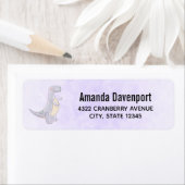 かわいい灰色ティラノサウルスレックス恐竜のおもちゃ ラベル (インサイチュ)