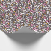 かわいい灰色パターン ラッピングペーパー (角)