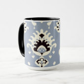 かわいい灰色ベージュイカットの種族パターン マグカップ (正面左)