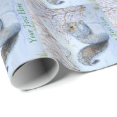 かわいい灰色リスの雪のシーン野生動物のクリスマス ラッピングペーパー (ロールコーナー)