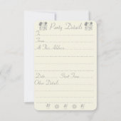 かわいい灰色リス雪のシーンオリジナル野生動物 招待状 (裏面)