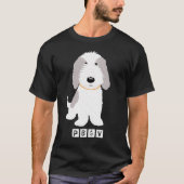 かわいい灰色及び白いPBGVの漫画の小犬 Tシャツ (正面)