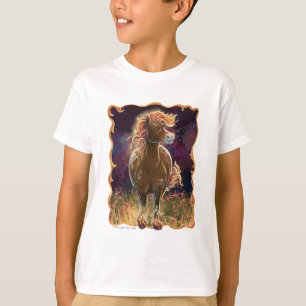 かわいい炎の馬の表と裏 Tシャツ
