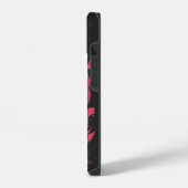 かわいい炎スプラッシュ 黒忍者 猫戦士 iPhoneケース (左側面)