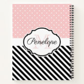 かわいい点とストライプ ノートブック (裏面)