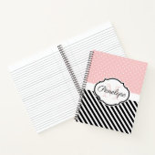かわいい点とストライプ ノートブック (内部)