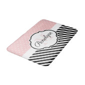 かわいい点とストライプ バスマット (アングル)