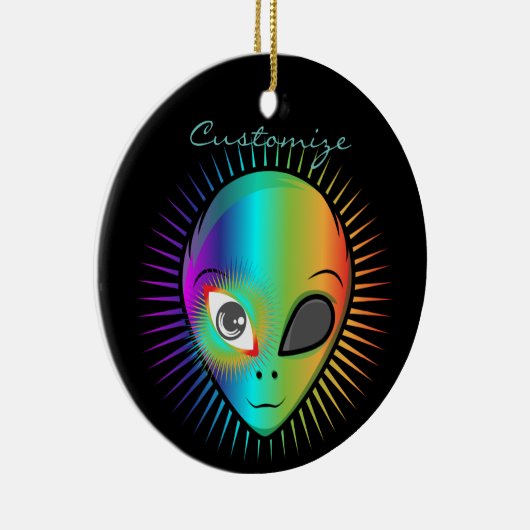かわいい点滅エイリアンヘッドThunder_Cove セラミックオーナメント (右)