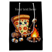 かわいい焚き火ピザパーティー ミディアムペーパーバッグ (裏面)
